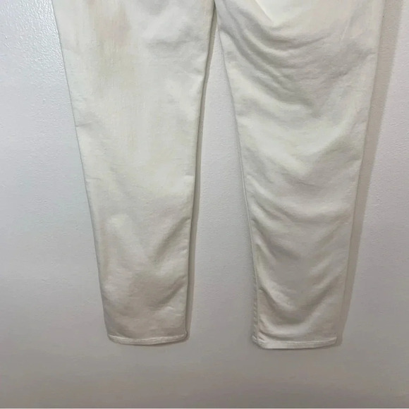 WHBM Jean Woman Size 2 White Slim Crop Mid Rise Pockets Tapered Stretch - Picture 5 of 13